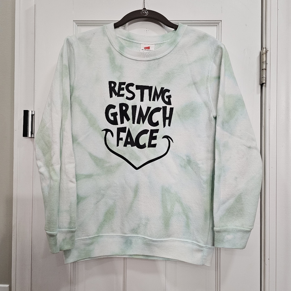 🎄 Custom Made Christmas Holiday Grinch Sweatshirt Youth L🎄